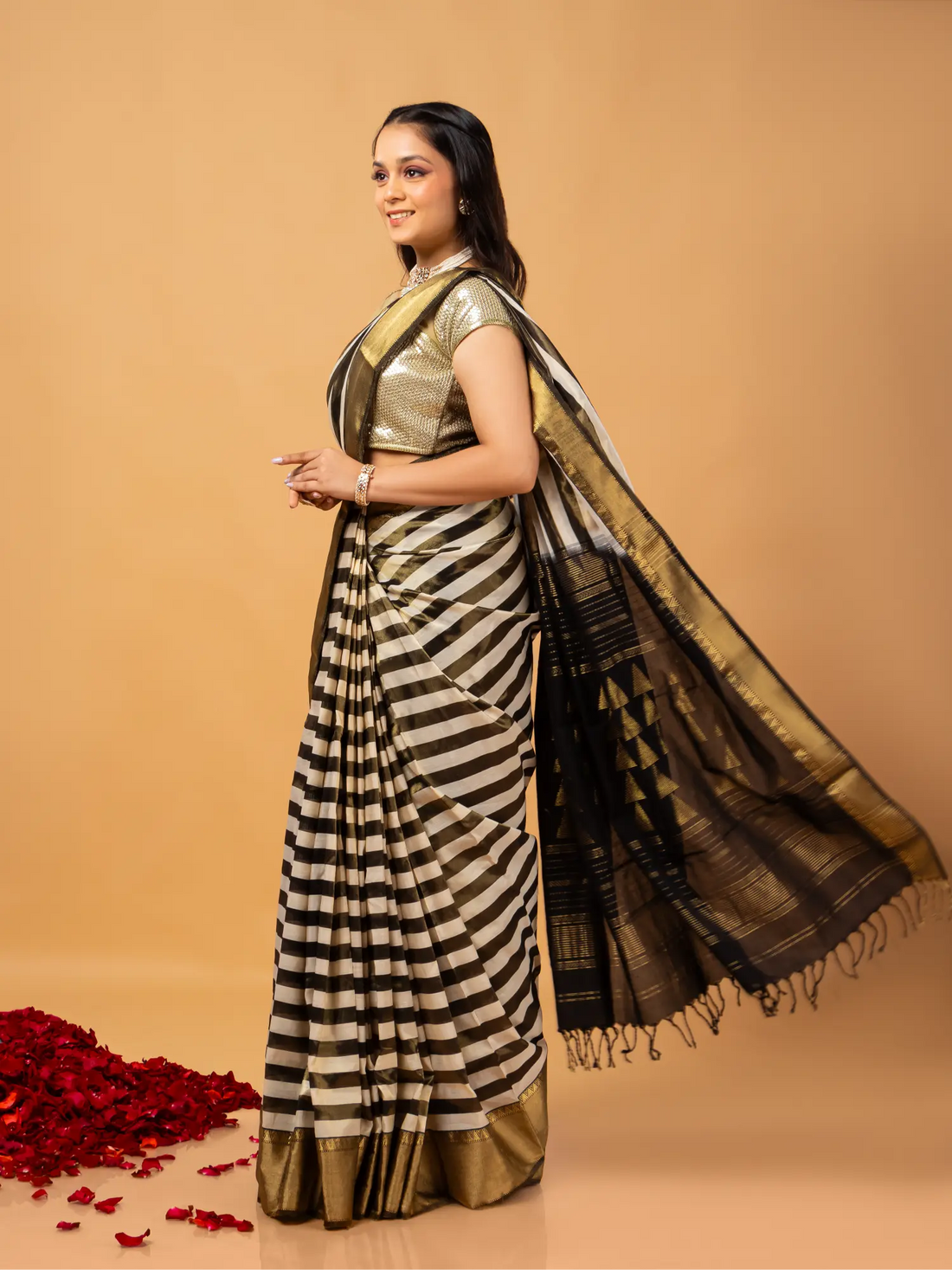 Black Pure Tissue Silk Saree