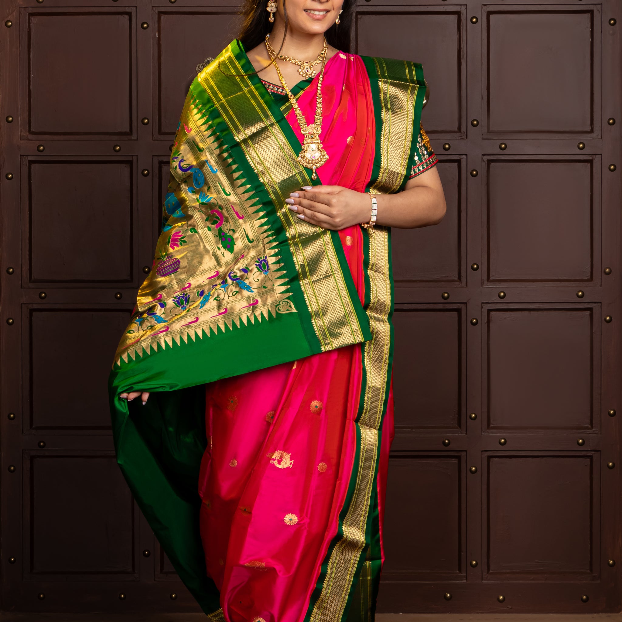 Pink Pure Paithani Saree