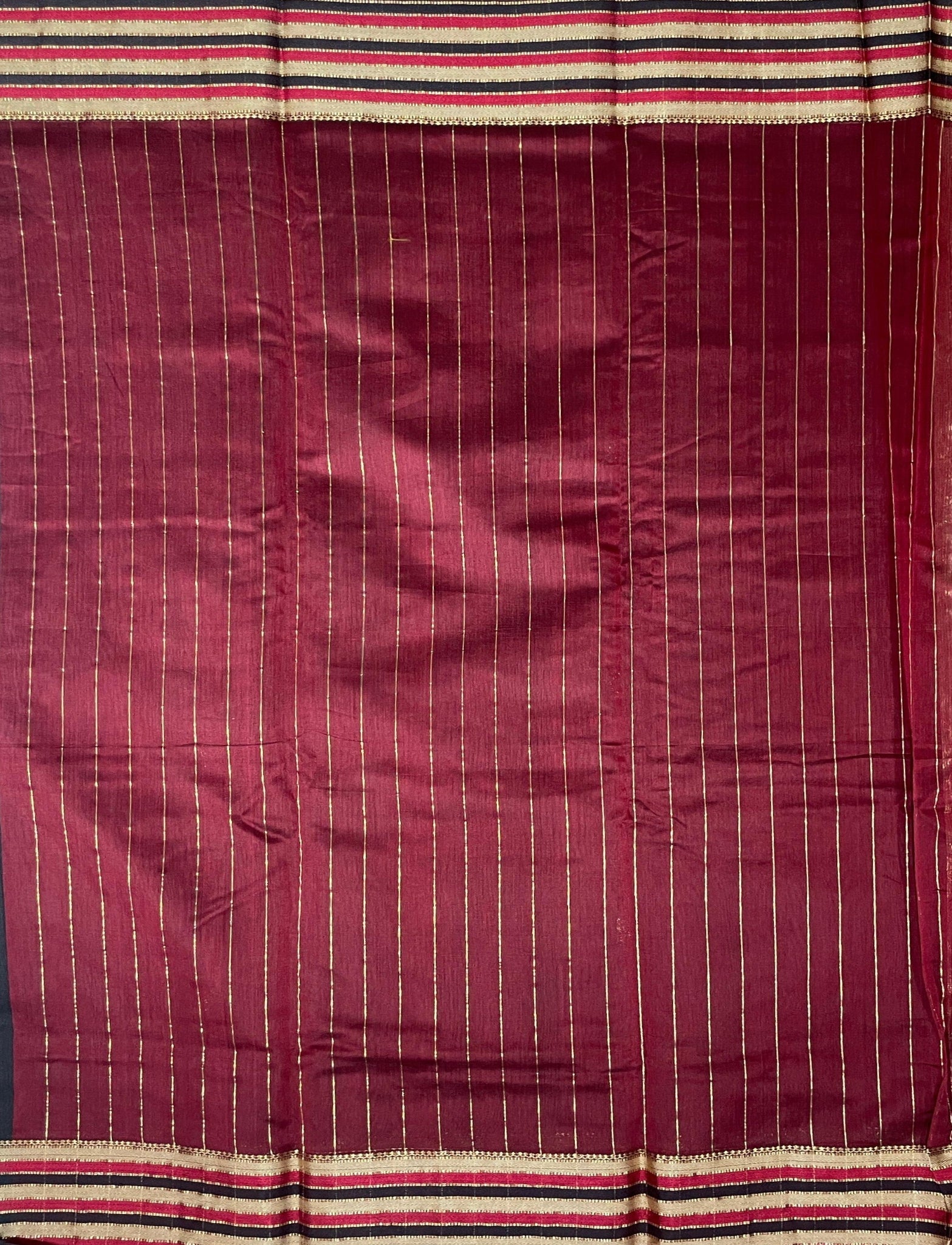 Black Pure Chanderi Cotton Silk Saree - Nirzara