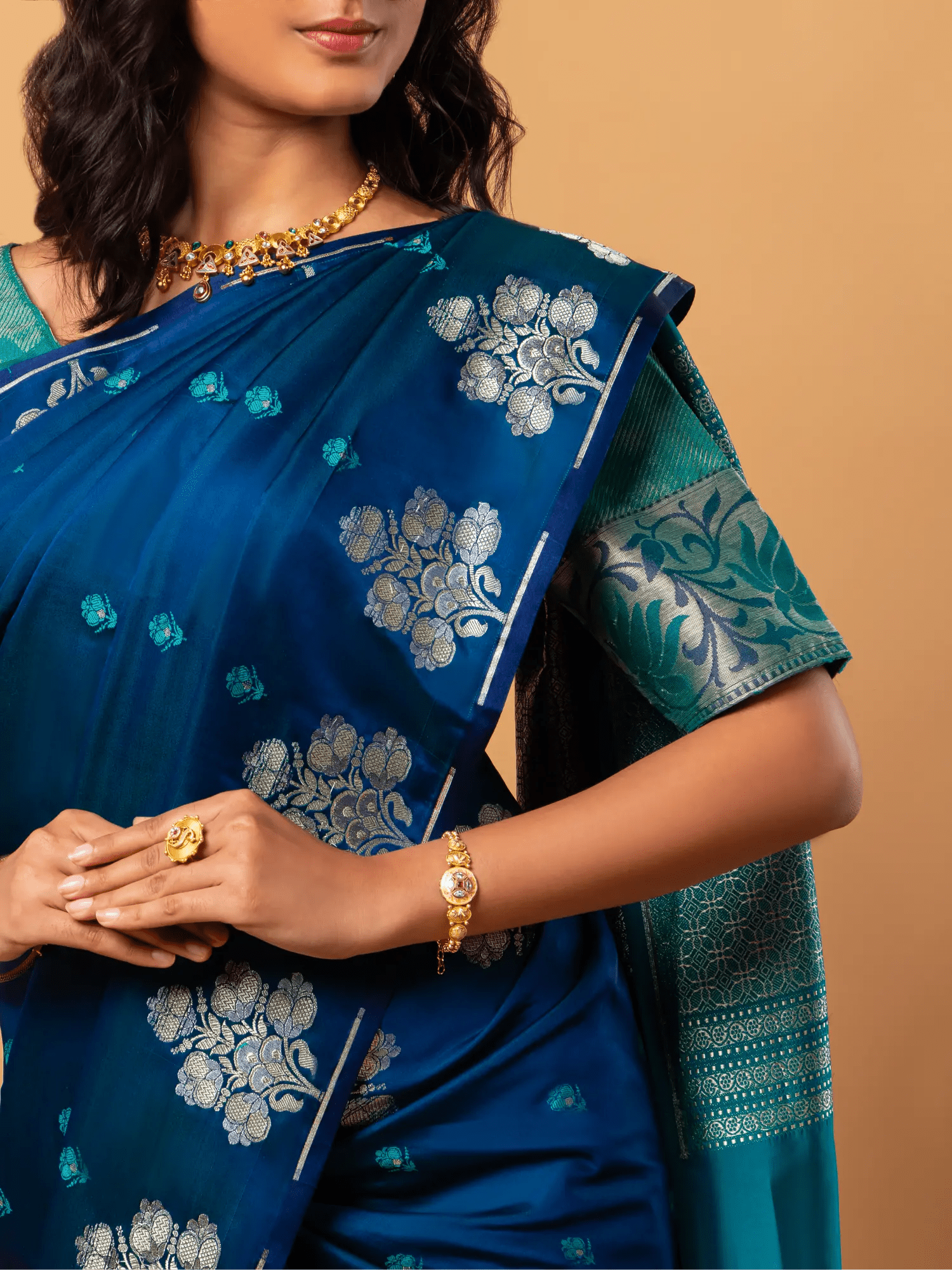 Blue Pure Katan Soft Silk Saree - Nirzara