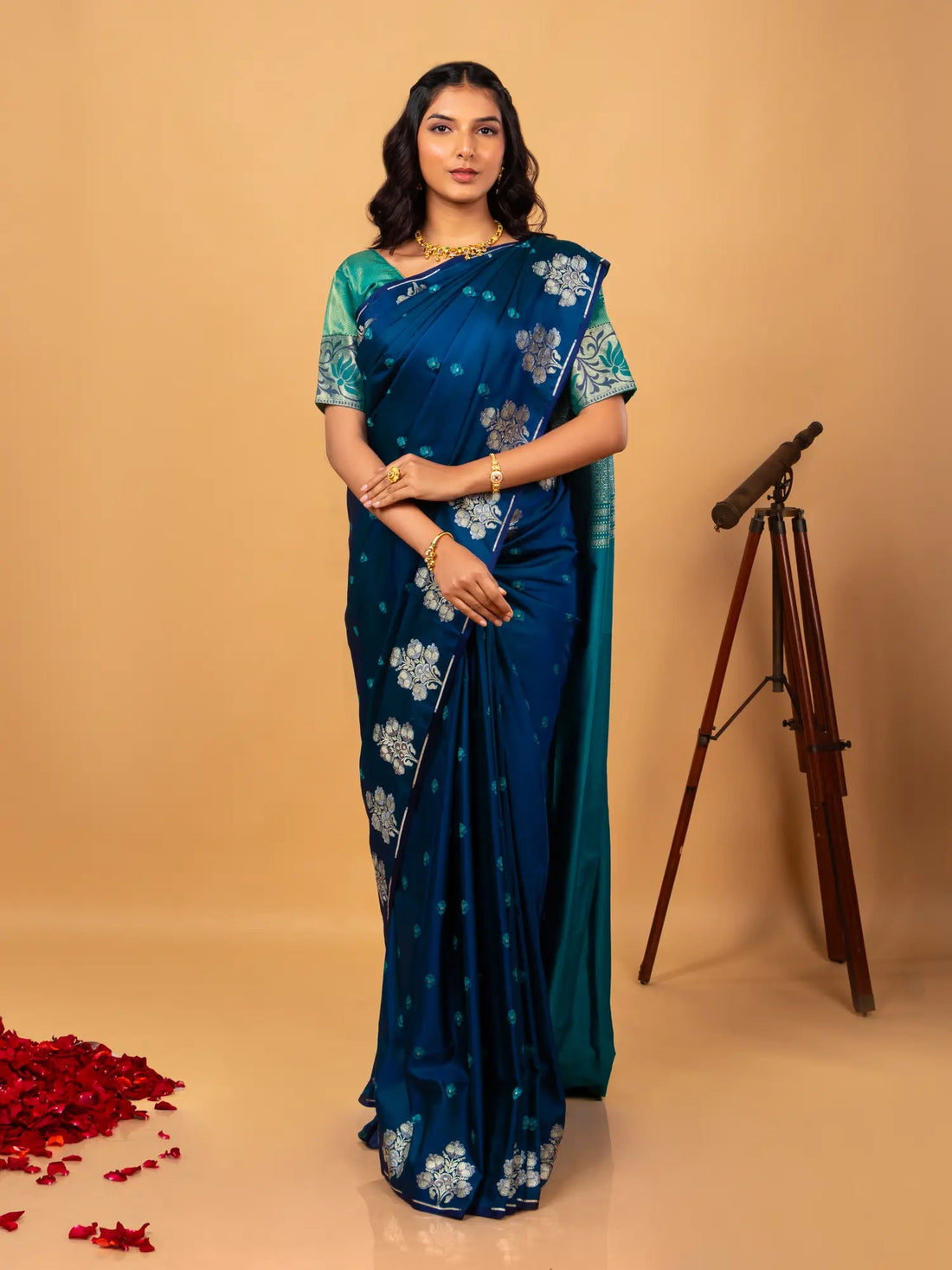 Blue Pure Katan Soft Silk Saree - Nirzara