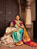 Blue Pure Silk Tissue Handwoven Kanjivaram Saree - Nirzara