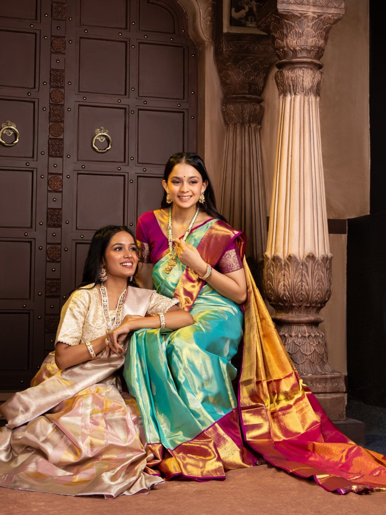 Blue Pure Silk Tissue Handwoven Kanjivaram Saree - Nirzara