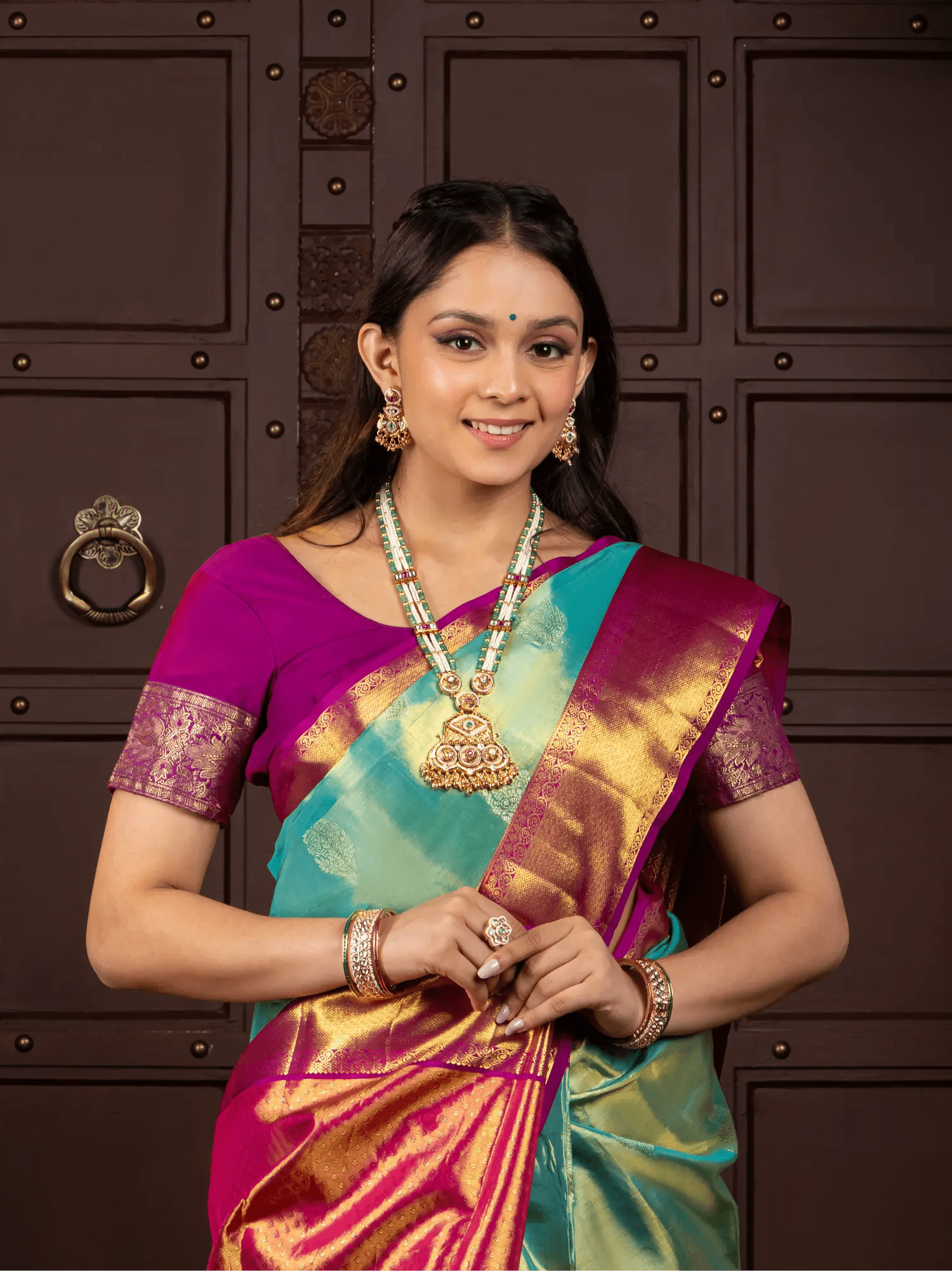 Blue Pure Silk Tissue Handwoven Kanjivaram Saree - Nirzara