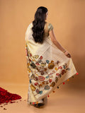 Cream Organza Tissue Saree - Nirzara