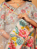 Grey Base Organza Saree - Nirzara