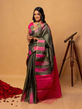 Grey Pure Raw Silk Saree - Nirzara