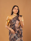 Grey Tussar Synthetic Saree - Nirzara
