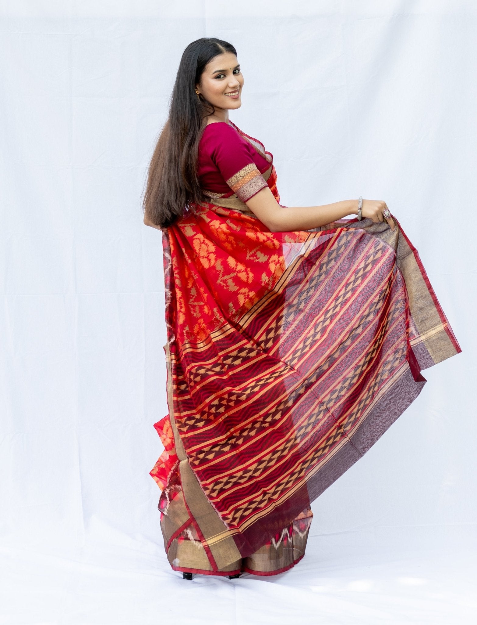 Ikat Cotton Patola Saree - Nirzara