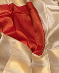 Orange Pure Silk Handwoven Kanjivaram Saree - Nirzara