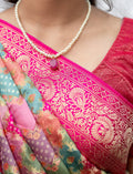 Pink Pure Georgette Silk Banarasi Saree - Nirzara