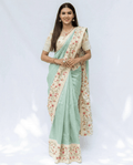 Pista Banarasi Cotton Saree - Nirzara