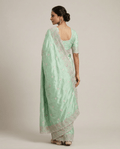 Pista Green Velvet Chiffon Saree - Nirzara