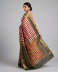 Rosewood Pink Ikat Patola Saree - Nirzara