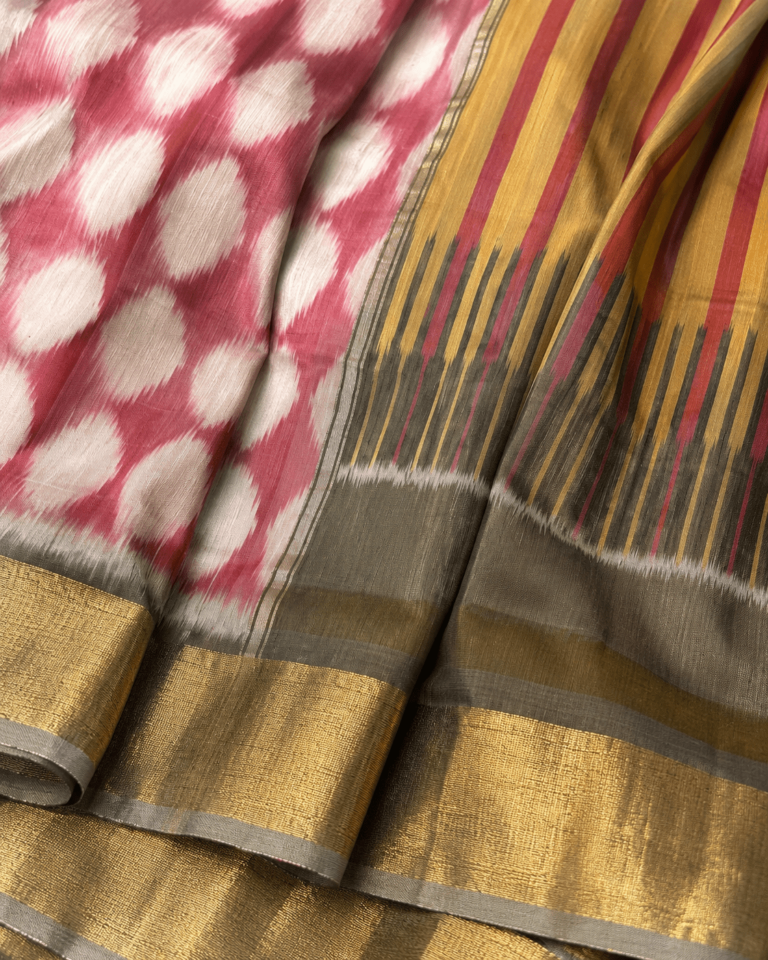 Rosewood Pink Ikat Patola Saree - Nirzara