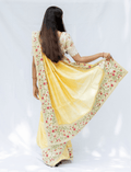 Yellow Plain Raw Cotton Embroidery - Nirzara