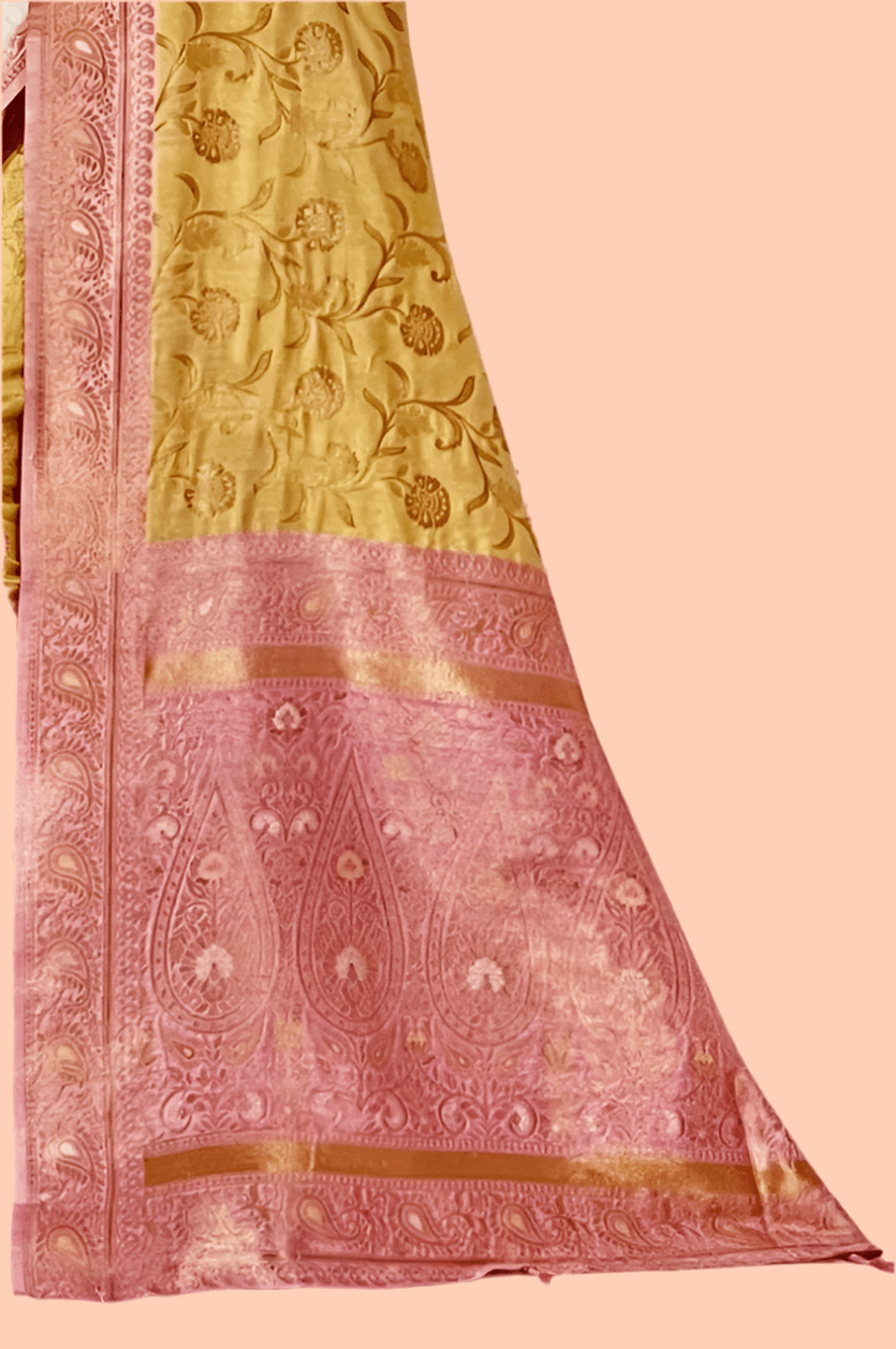 Yellow Semi Silk Saree - Nirzara